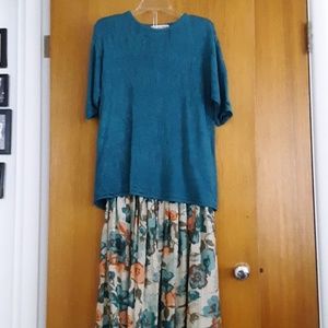 Laura Martin Sweater with coordinating silk skirt